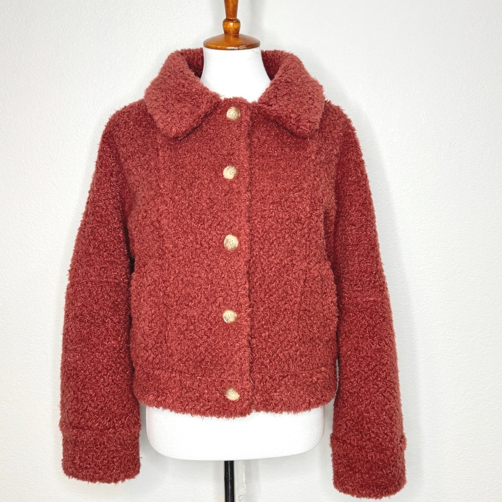 FAHERTY Timber Ridge Fleece Jacket MED Henna Teddy Outdoor Fall Weekend School